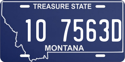 MT license plate 107563D