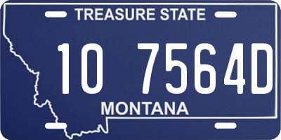 MT license plate 107564D