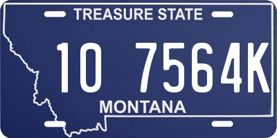 MT license plate 107564K