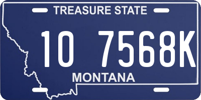 MT license plate 107568K