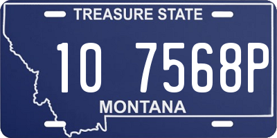 MT license plate 107568P