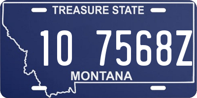 MT license plate 107568Z