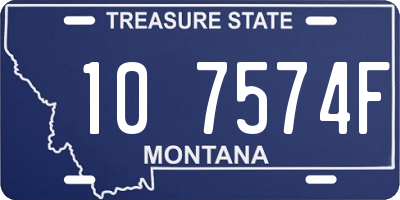 MT license plate 107574F