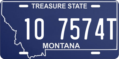 MT license plate 107574T