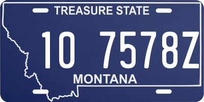 MT license plate 107578Z