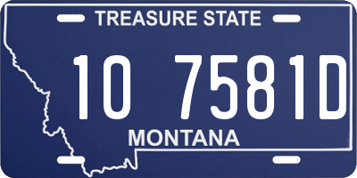 MT license plate 107581D