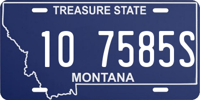 MT license plate 107585S