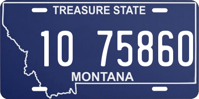 MT license plate 107586O