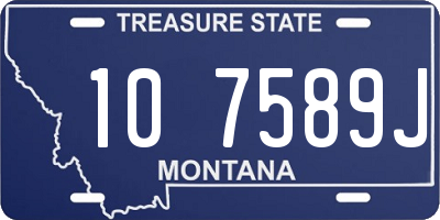 MT license plate 107589J