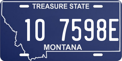 MT license plate 107598E