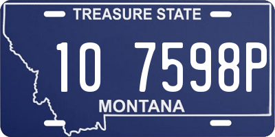 MT license plate 107598P