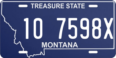 MT license plate 107598X