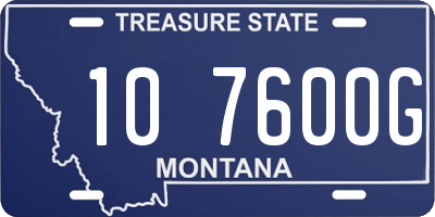 MT license plate 107600G