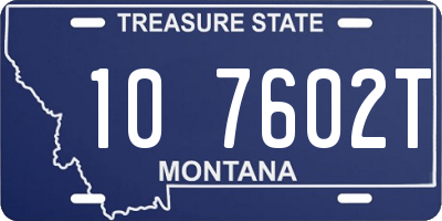 MT license plate 107602T