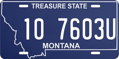 MT license plate 107603U