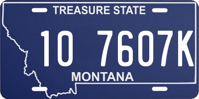 MT license plate 107607K