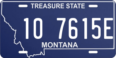 MT license plate 107615E