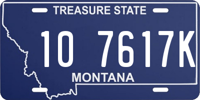 MT license plate 107617K