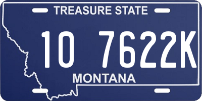 MT license plate 107622K