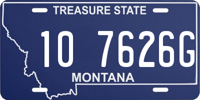 MT license plate 107626G