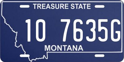 MT license plate 107635G