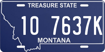 MT license plate 107637K