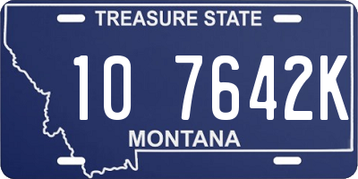 MT license plate 107642K