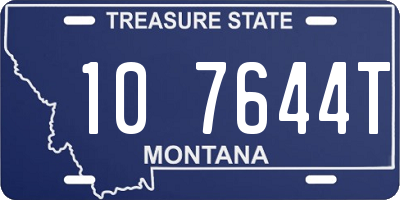 MT license plate 107644T