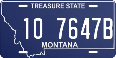 MT license plate 107647B