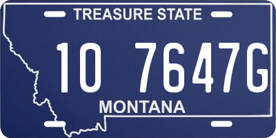 MT license plate 107647G