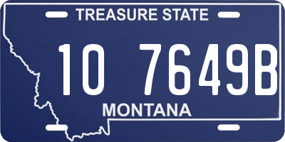 MT license plate 107649B
