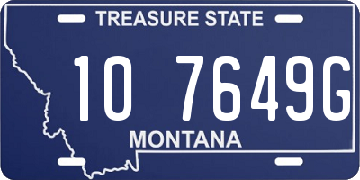 MT license plate 107649G