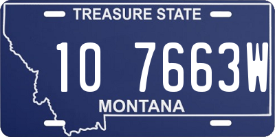 MT license plate 107663W