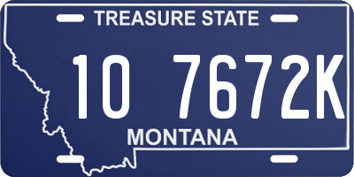 MT license plate 107672K