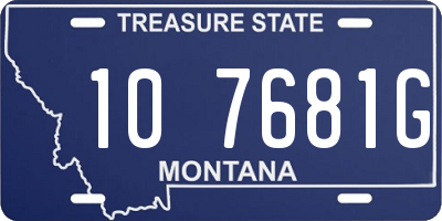 MT license plate 107681G