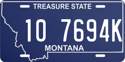 MT license plate 107694K