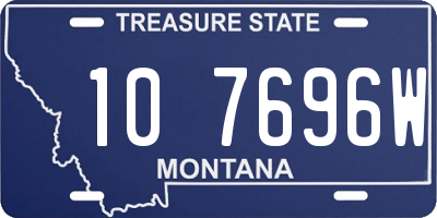 MT license plate 107696W