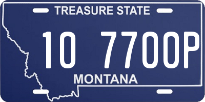 MT license plate 107700P