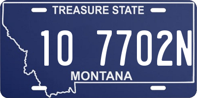 MT license plate 107702N