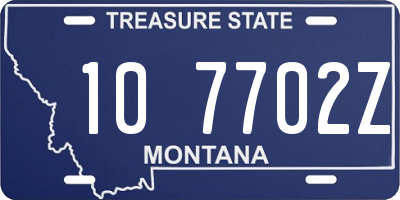 MT license plate 107702Z