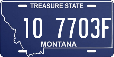 MT license plate 107703F