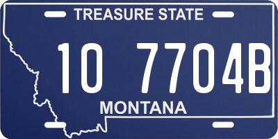 MT license plate 107704B