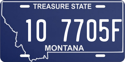 MT license plate 107705F