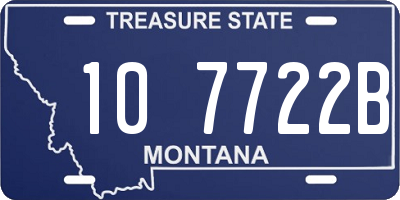 MT license plate 107722B