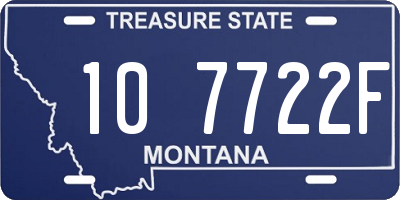 MT license plate 107722F