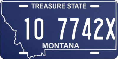 MT license plate 107742X