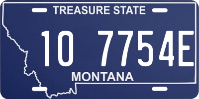 MT license plate 107754E