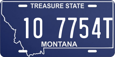 MT license plate 107754T