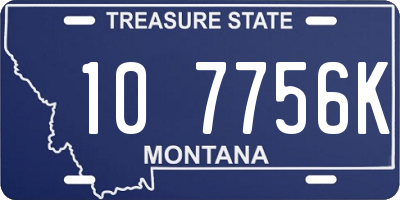 MT license plate 107756K