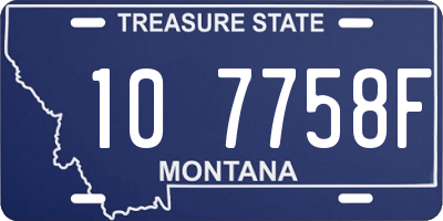 MT license plate 107758F